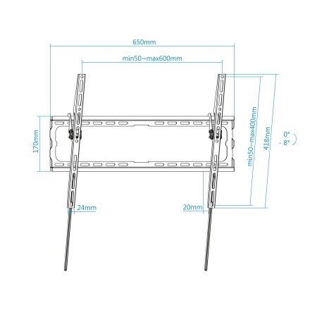 Soporte pared tv television monitor tooq lp1081t - b 37 pulgadas - 80 pulgadas carga maxima 45kg