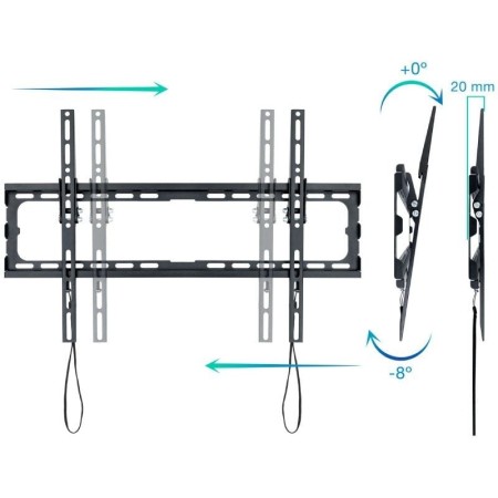 Soporte pared tv television monitor tooq lp1081t - b 37 pulgadas - 80 pulgadas carga maxima 45kg