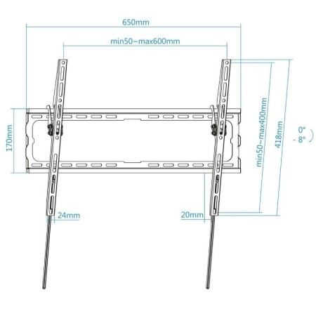 Soporte pared tv television monitor tooq lp1081t - b 37 pulgadas - 80 pulgadas carga maxima 45kg