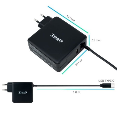 Tooq Cargador portátil conector USB-C 90W