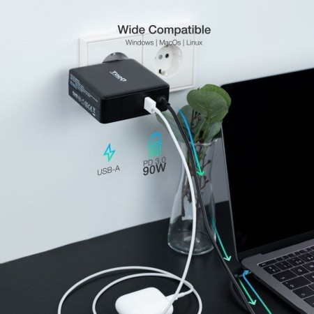 Tooq Cargador portátil conector USB-C 90W