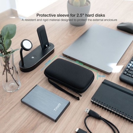 Funda para Disco Externo de 2.5″ TooQ TQBC-E2503B/ Negro