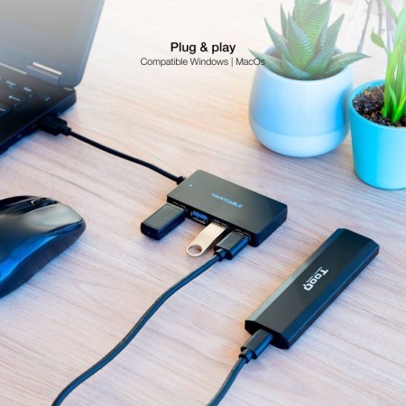 Nanocable Hub USB 3.0 con 4 Puertos de USB 3.0