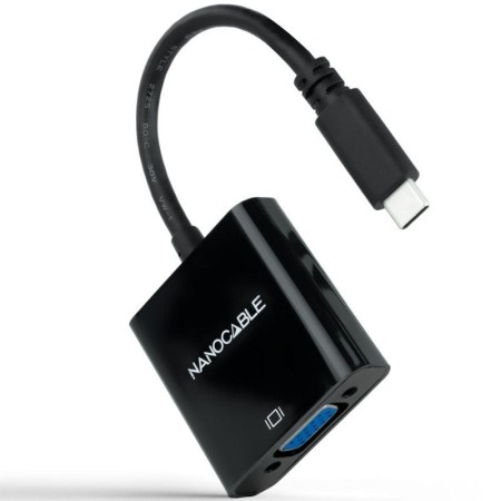 Nanocable Conversor USB-C/M a VGA/H Negro 10cm