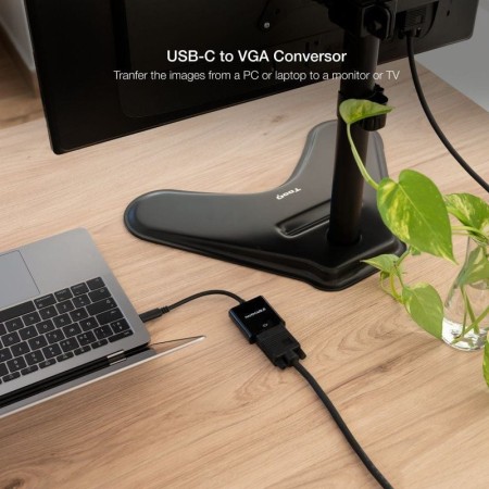 Nanocable Conversor USB-C/M a VGA/H Negro 10cm