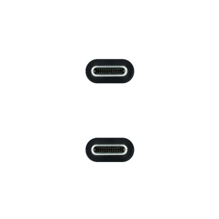 Cable USB 3.1 Tipo-C Nanocable 10.01.4102/ USB Tipo-C Macho - USB Tipo-C Macho/ Hasta 100W/ 10Gbps/ 2m/ Negro