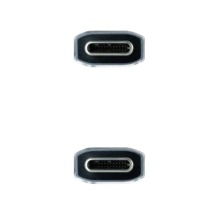 Cable USB 3.1 Tipo-C Nanocable 10.01.4101-COMB/ USB Tipo-C Macho - USB Tipo-C Macho/ Hasta 100W/ 10Gbps/ 1m/ Gris y Negro