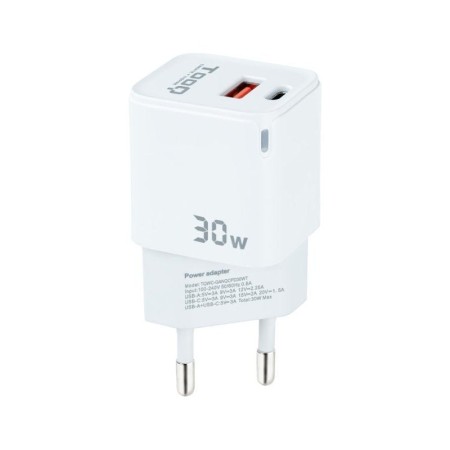 TOOQ Cargador pared GAN USB-C/USB-A 30W