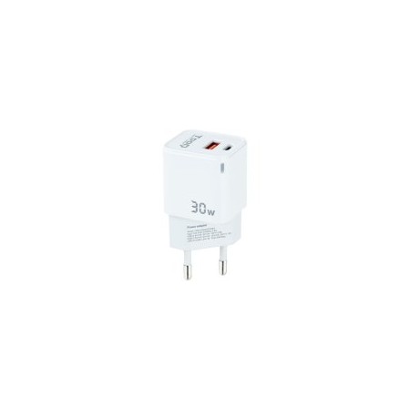 TOOQ Cargador pared GAN USB-C/USB-A 30W
