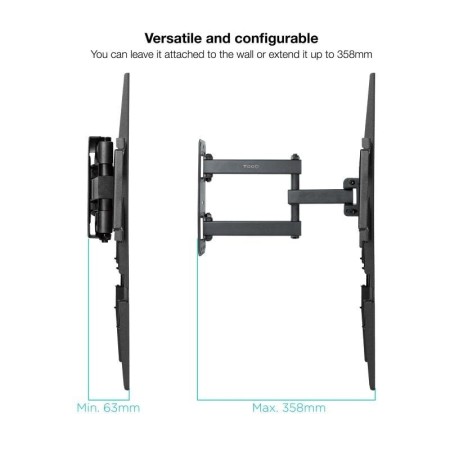 Soporte de Pared Giratorio/ Inclinable/ Nivelable TooQ LP7863TN-B para TV de 37-70″/ hasta 35kg