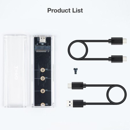 Caja Externa para Disco SSD M.2 NVMe TooQ TQE-2200/ USB 3.1 Gen2/ Sin tornillos