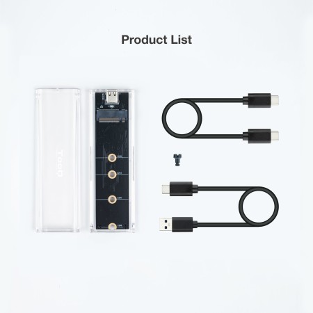 Caja Externa para Disco SSD M.2 NVMe TooQ TQE-2200/ USB 3.1 Gen2/ Sin tornillos