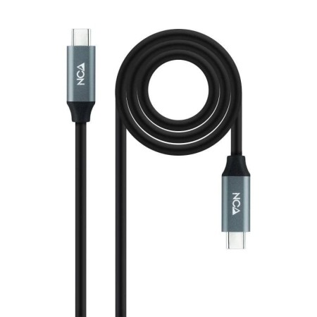 Cable USB 3.2 Tipo-C Nanocable 10.01.4303/ USB Tipo-C Macho - USB Tipo-C Macho/ hasta 100W/ 20Gbps/ 3m/ Gris y Negro