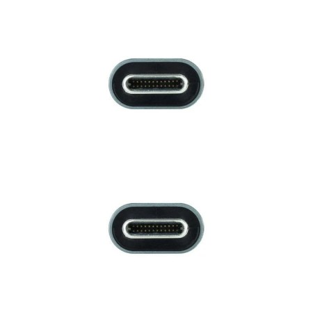 Cable USB 3.2 Tipo-C Nanocable 10.01.4303/ USB Tipo-C Macho - USB Tipo-C Macho/ hasta 100W/ 20Gbps/ 3m/ Gris y Negro
