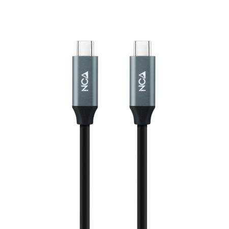 Cable USB 3.2 Tipo-C Nanocable 10.01.4303/ USB Tipo-C Macho - USB Tipo-C Macho/ hasta 100W/ 20Gbps/ 3m/ Gris y Negro