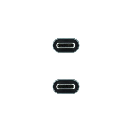 Cable USB 3.2 Tipo-C Nanocable 10.01.4303/ USB Tipo-C Macho - USB Tipo-C Macho/ hasta 100W/ 20Gbps/ 3m/ Gris y Negro