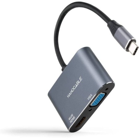 Nanocable Conversor USB-C/M a HDMI-VGA/H 15 cm