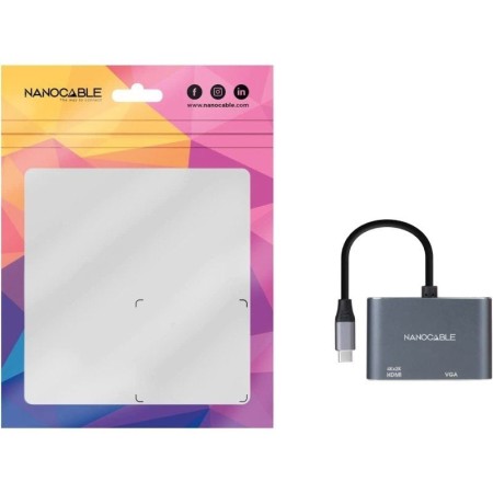 Nanocable Conversor USB-C/M a HDMI-VGA/H 15 cm