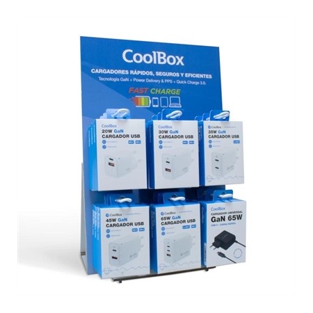 Coolbox pack 18 cargadores gan  expositor