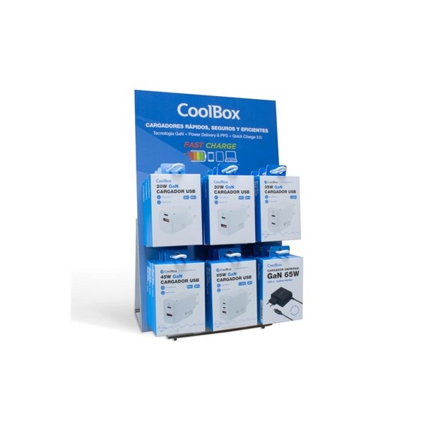 Coolbox pack 18 cargadores gan  expositor