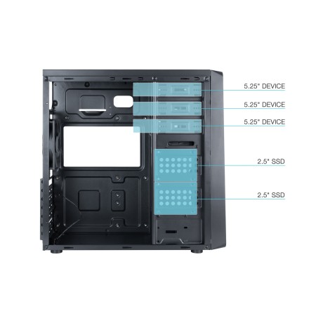 Tooq Caja SemitorreTQC-5701U3C-B Sin Fuente Negra