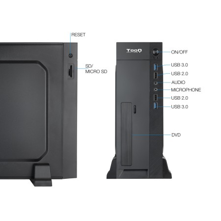 Tooq Caja Slim Micro ATX TQC-3008U3C 500W Negra