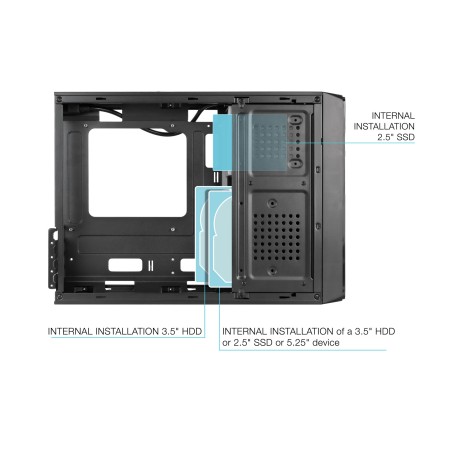 Tooq Caja Slim Micro ATX TQC-3008U3C 500W Negra