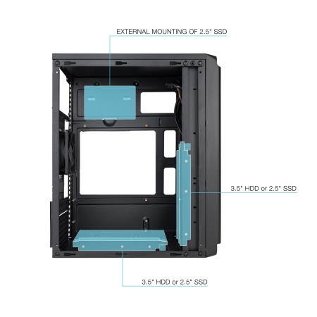 Caja ordenador tooq tqc - 4702u3c - b micro atx