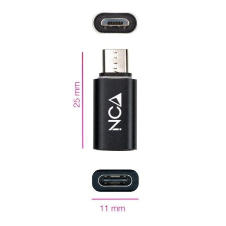 Nanocable Adaptador Micro USB/M a USB-C/H Aluminio