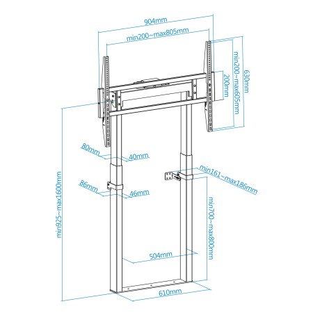 Tooq Soporte suelo fijo eléctrico Titán 55″-100″