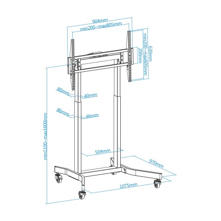 Tooq Soporte suelo ruedas eléctrico Lux 55″-100″