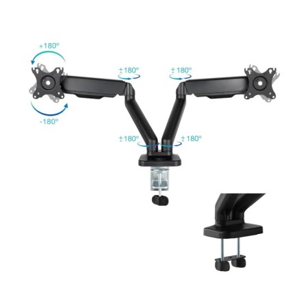 Tooq DB5132TNR-B Soporte mesa 2 brazos 17″-32″