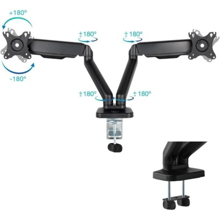 Tooq DB5132TNR-B Soporte mesa 2 brazos 17″-32″