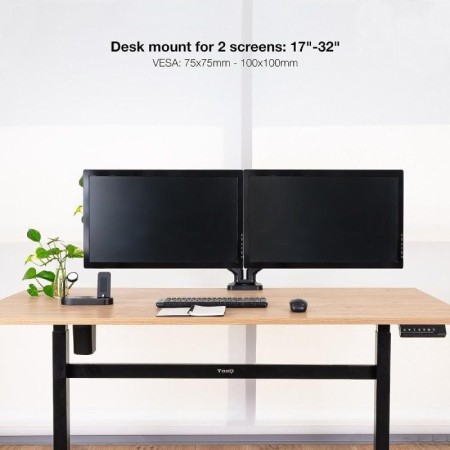 Tooq DB5132TNR-B Soporte mesa 2 brazos 17″-32″