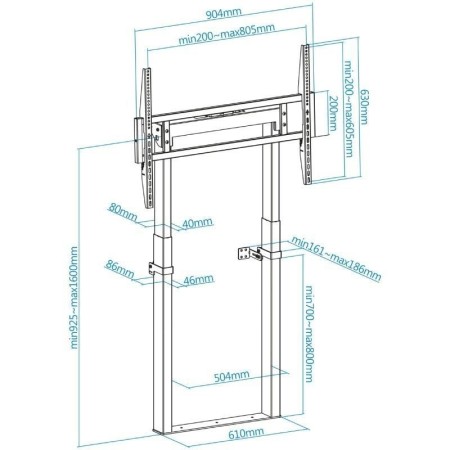Soporte suelo - padred tooq hasta 100 pulgadas 800x600 max 120kg