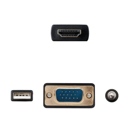 Cable Conversor Nanocable 10.15.4350/ HDMI Macho - VGA Macho - Jack 3.5 Macho - USB Macho/ 1.8m/ Negro