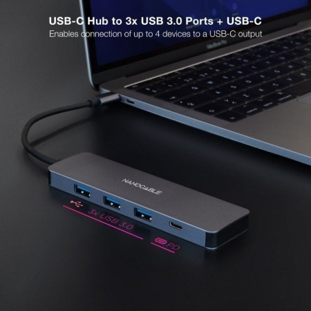 Nanocable HUB USB-C a 3xUSB 3.0/H+1xUSB-C/H