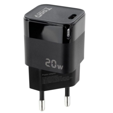 Cargador pared tooq usb - c pd 20w negro