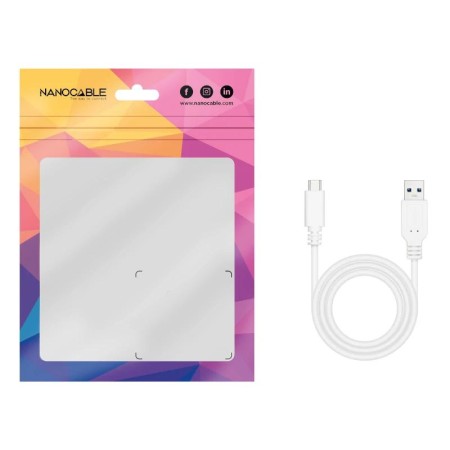 Cable USB 3.1 Tipo-C Nanocable 10.01.4001-W/ USB Tipo-C Macho - USB Macho/ 10Gbps/ 1m/ Blanco