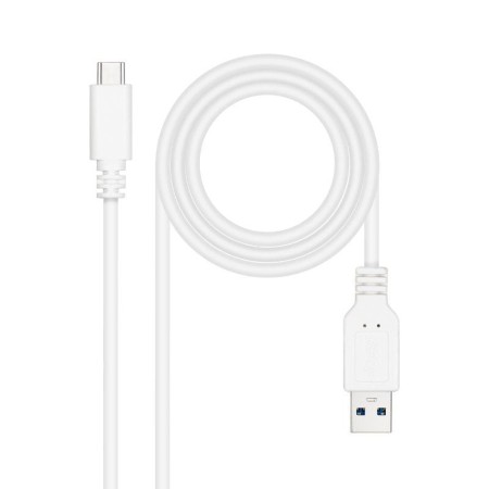 Cable USB 3.1 Tipo-C Nanocable 10.01.4001-L150-W/ USB Tipo-C Macho - USB Macho/ 10Gbps/ 1.5m/ Blanco