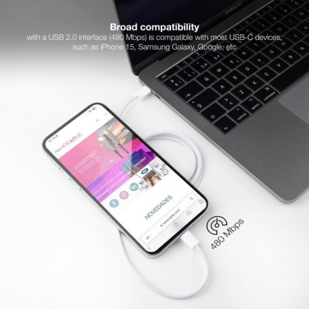Nanocable Cable USB-C 2.0 60W USB-C/M-M, 2m