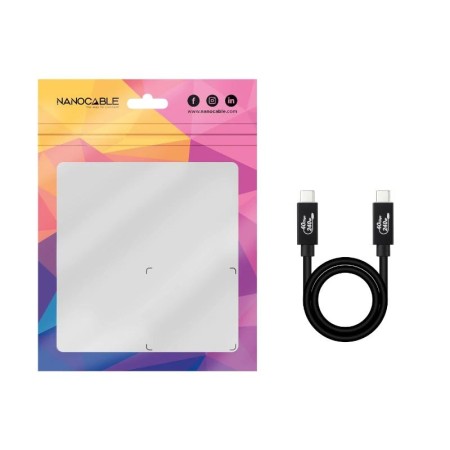 Cable USB 4.0 Nanocable 10.01.5002/ USB Tipo-C Macho - USB Tipo-C Macho/ Hasta 240W/ 40Gbps/ 1.8m/ Negro