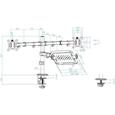 Soporte mesa tooq vesa hasta 32 pulgadas 100x100mm max 9kg - brazo