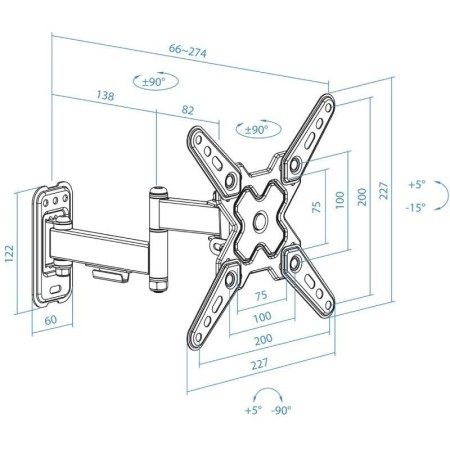 Soporte mesa tooq lp1344tn - b vesa hasta 43 pulgadas 200x200mm max 20kg