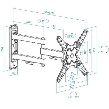 Soporte pared tv tooq vesa hasta 43 pulgadas 200x200mm max 20kg