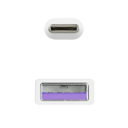 Cable USB 2.0 Nanocable 10.01.2102-W/ USB Tipo-C Macho - USB Macho/ 480Mbps/ 2m/ Blanco