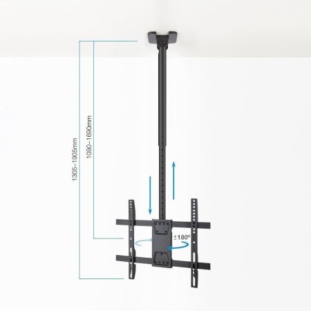 Soporte de Techo Giratorio/ Inclinable/ Nivelable TooQ LPCE1175TSLI-XL-B para TV de 32-75″/ hasta 60kg