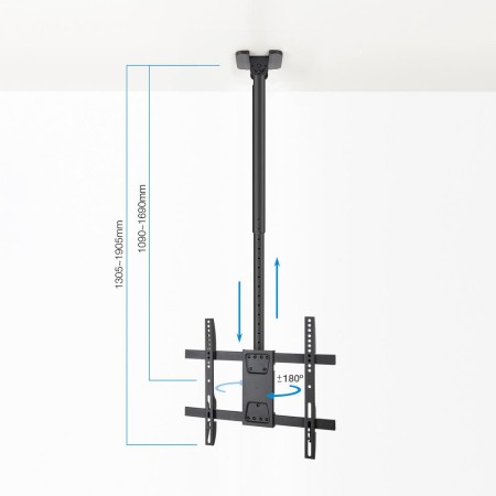 Soporte de Techo Giratorio/ Inclinable/ Nivelable TooQ LPCE1175TSLI-XL-B para TV de 32-75″/ hasta 60kg
