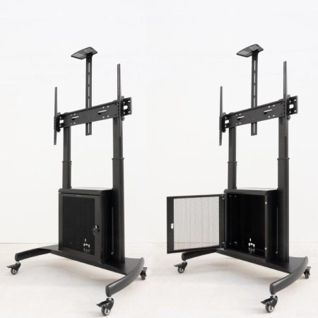 Soporte de Suelo Inclinable con Ruedas TooQ Narnia FS20500M-B para TV de 60-100″/ hasta 100kg
