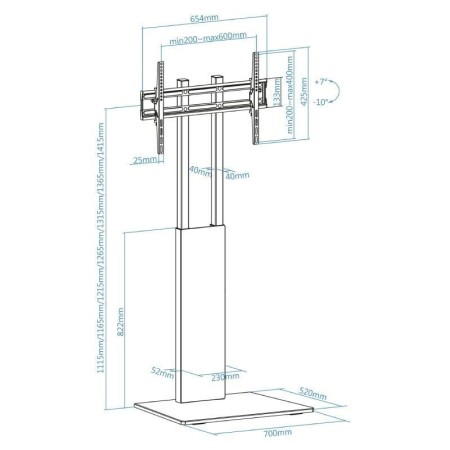 Soporte de Suelo Inclinable TooQ FS2288M-B para TV de 32-85″/ hasta 40kg